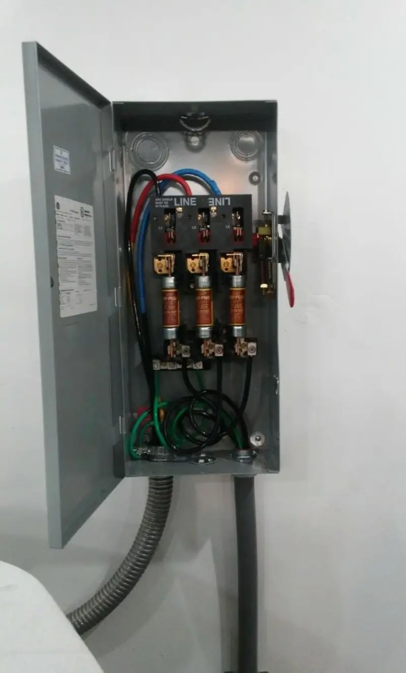 Three-phase disconnect switch installed for Electrical Wiring & Rewiring in Floral Park